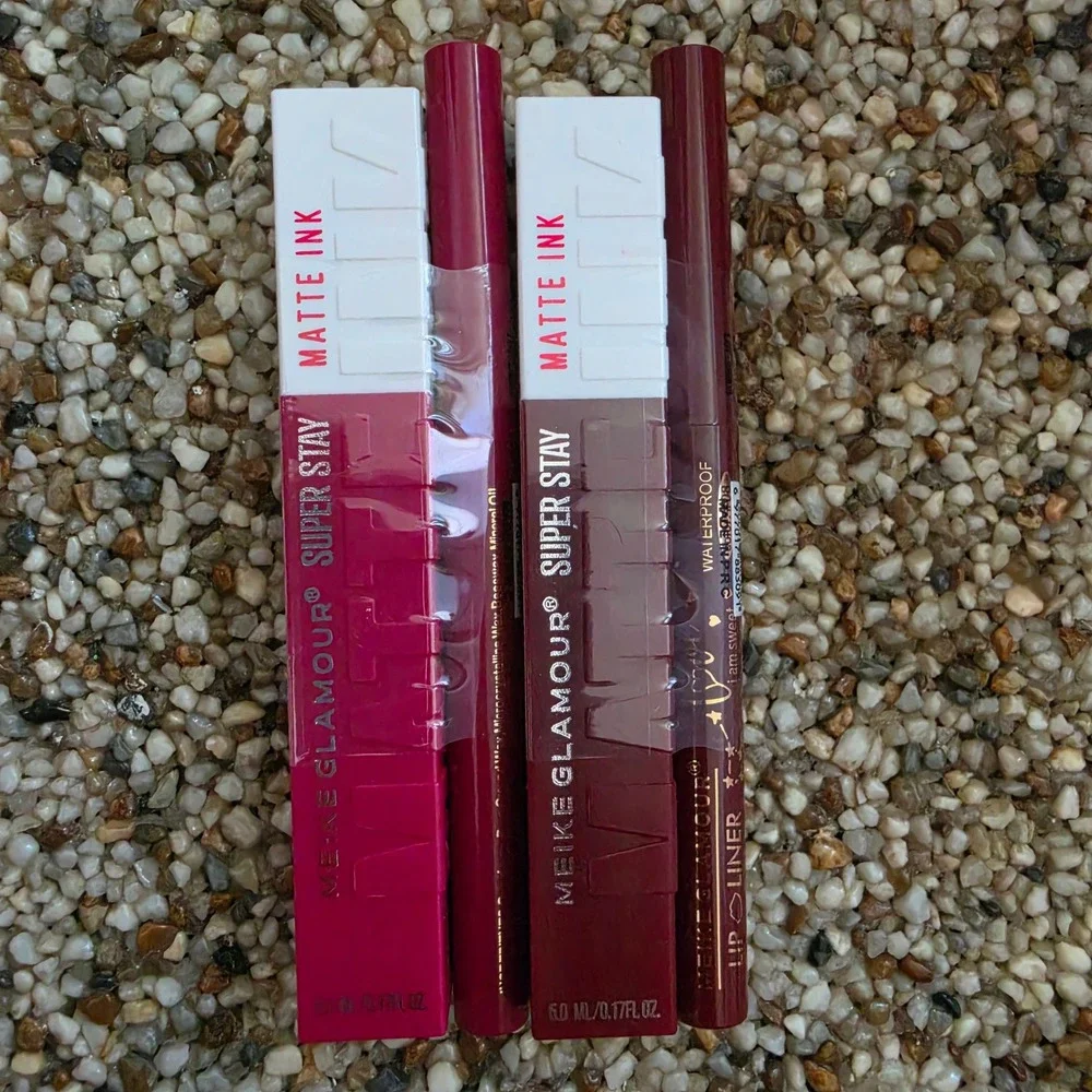 Meike Glamour Super Stay Matte Ink Liquid Lipstick & Lip Liner Set 07 08 Bundle